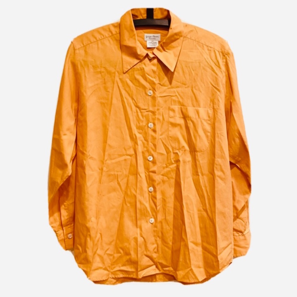 Guy Rover 100% Cotton Orange Button Down Shirt